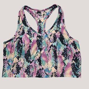 Nine West Active Women's Multicolor Moisture-Wicking Racerback Sports Bra Sz  L
